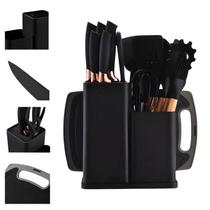 Kit Utensílios de Cozinha Preto Jogo Completo com 19 Peças Kit Utensílios de Cozinha Preto Jogo Completo com 19 Peças