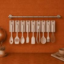 Kit Utensilios de Cozinha Silicone Creme 9 peças - Doremi Casa e Decor Kit Utensilios de Cozinha Silicone Creme 9 peças - Doremi Casa e Decor