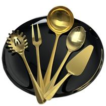 Kit Utensilios de Cozinha Talheres Preparação Dourado 5 Peças Lyor Kit Utensilios de Cozinha Talheres Preparação Dourado 5 Peças Lyor