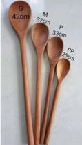 kit utensílios de madeira para cozinha com 4un