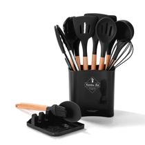 Kit Utensílios de Silicone 13 Peças - Preto