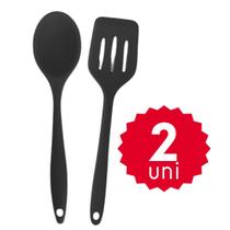 Kit Utensílios de Silicone 4 Peças Concha Espátulas Colher Ideal para Panelas Teflon