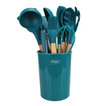 Kit Utensílios De Silicone Cabo De Madeira Cozinha 12 Peças