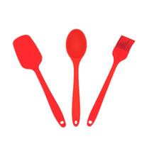 Kit Utensílios de Silicone Colher Espátula Pincel Linha Premium 3 Peças - VNC Kit Utensílios de Silicone Colher Espátula Pincel Linha Premium 3 Peças - VNC