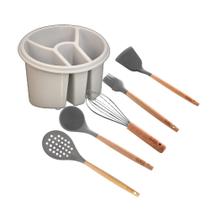 Kit utensílios de silicone com escorredor Kit utensílios de silicone com escorredor