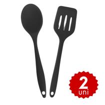 Kit Utensílios de Silicone Cozinha Colher Concha Espátula 28,5cm