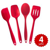 Kit Utensílios de Silicone Cozinha Colher Concha Espátula 28,5cm Kit Utensílios de Silicone Cozinha Colher Concha Espátula 28,5cm