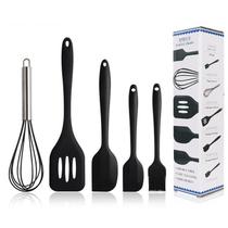 Kit Utensílios De Silicone Maciço Espátulas Concha Cozinha