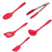 Kit Utensílios de Silicone Vermelho 5 peças luxo Weck