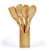 Kit Utensílios Ecokitchen Madeira Bambu 5 Peças Mimostyle Kit Utensílios Ecokitchen Madeira Bambu 5 Peças Mimostyle