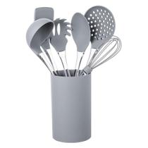 Kit Utensílios Euro Home 7 Peças Silicone Com Cabo Acrílico Cinza Kit Utensílios Euro Home 7 Peças Silicone Com Cabo Acrílico Cinza