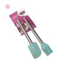 KIT Utensílios P/ Cozinha De Silicone Com Cabo Inox 2 Peças