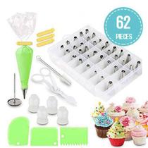 Kit Utensílios Para Confeitar Bolos e Doces Completo 62 Pcs