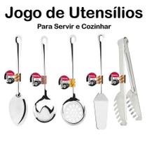 Kit Utensilios Para Cozinha 5 Pecas - Jogo Utensílios para Servir e Cozinhar em Inox 5 peças - Conjunto - PANAMI