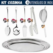 Kit Utensilios Para Cozinha 6 Pecas - Jogo Utensílios para Servir e Cozinhar em Inox 5 peças - Conjunto - PANAMI - Original