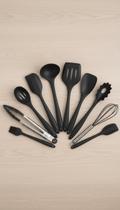 Kit Utensílios Silicone Preto 10 Peças Kit Utensílios Silicone Preto 10 Peças