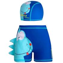 Kit Uv Sunga + Touca Infantil Proteção Uv 50 Dinossauro Kit Uv Sunga + Touca Infantil Proteção Uv 50 Dinossauro