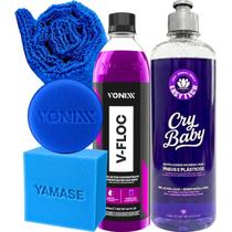 Kit V floc Vonixx Cry Baby EasyTech Limpeza Neutra Concentrada Revitalizador de Pneus e Plasticos Brilho Molhado