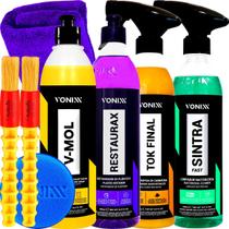 Kit V-Mol Shampoo Desengraxante Revitalizador Restaurax Cera Liquida Tok Final Limpador Sintra Fast
