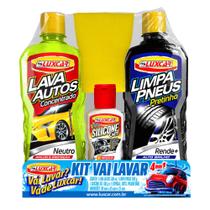 Kit Vai Lavar 4 em 1 Luxcar Com Esponja Especial
