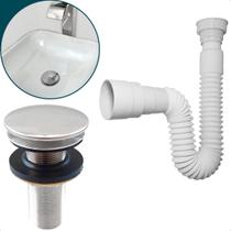 Kit Valvula Click e Sifao Sanfonado Universal Extensivel e Banheiro Ralo De Pia Inox ⅞ Lavatorio e Tubo Flexivel Ajustável Escoamento Cuba Lavabo Kit Valvula Click e Sifao Sanfonado Universal Extensivel e Banheiro Ralo De Pia Inox ⅞ Lavatorio e Tubo Flexivel Ajustável Escoamento Cuba Lavabo