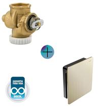 Kit valvula de descarga + acab. docol flat níquel escovado