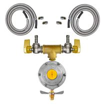 Kit Válvula Duas Saídas Gás Instalação Fogão Forno 2m e 5m