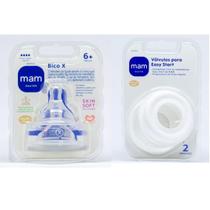 Kit Válvula Para Mamadeira Anticolicas Easy Start e Bico X Mam 2 Unidades