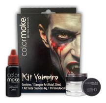Kit Vampiro Efeitos Especiais Halloween Terror Colormake 3 Peças Kit Vampiro Efeitos Especiais Halloween Terror Colormake 3 Peças