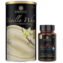 Kit Vanilla Whey Protein 450g + Krill Oil 60 Cáps Essential