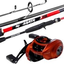 Kit Vara Agata 1,50mts e Carretilha Crobat 4 Rolamentos Esquerda - Albatroz Fishing