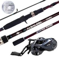 Kit Vara Albacora 2,40m + Carretilha Maruri ONI 8.1:1 6kg Direita + Linha Multi