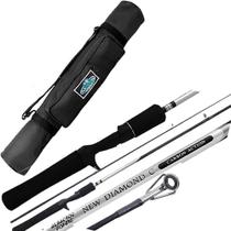 Kit Vara Albatroz Diamond Carretilha 1,80mt 12lb Porta Varas