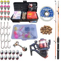 Kit Vara De Pesca Infantil 1,35 m Com Tralha Completa