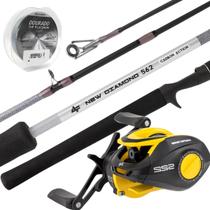 Kit Vara New Diamond 1,68m + Carretilha S22 e Linha mono Kit Vara New Diamond 1,68m + Carretilha S22 e Linha mono