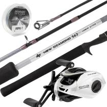 Kit Vara New Diamond 1,68m + Carretilha S22 e Linha mono Kit Vara New Diamond 1,68m + Carretilha S22 e Linha mono