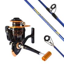 Kit Vara Pesca E Molinete Sn3000 14 Rolamentos Drag 8Kg Alto