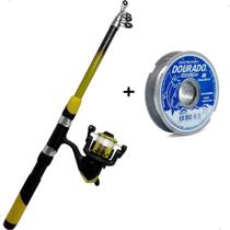 kit Vara Telescópica 1,70m 20lb + Molinete E Linha