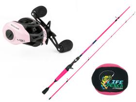 Kit Vara Topaz Pink 1,68m 6-12lbs 2 Partes + Carretilha Albatroz Fishing M21 Pro Pink Kit Vara Topaz Pink 1,68m 6-12lbs 2 Partes + Carretilha Albatroz Fishing M21 Pro Pink