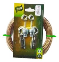 Kit Varal 10mts Cabo De Aço Revestido Nylon Cristal 3,30 Mm Kit Varal 10mts Cabo De Aço Revestido Nylon Cristal 3,30 Mm