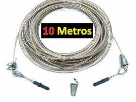 Kit Varal Aço Encapado De 4mm 10mt Com Gancho E Clips Kit Varal Aço Encapado De 4mm 10mt Com Gancho E Clips