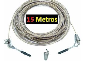 Kit Varal Aço Encapado De 4mm 15mt Com Gancho E Clips Kit Varal Aço Encapado De 4mm 15mt Com Gancho E Clips