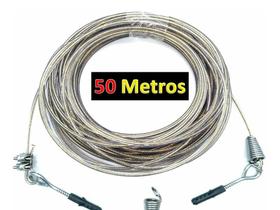 Kit Varal Aço Encapado De 4mm 50mt Com Gancho E Clips Kit Varal Aço Encapado De 4mm 50mt Com Gancho E Clips