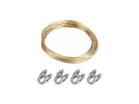 Kit Varal Cabo Aço Encapado De 4mm 10mt Com Gancho E Kit Varal Cabo Aço Encapado De 4mm 10mt Com Gancho E