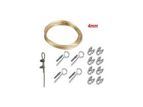 Kit Varal Cabo Aço Encapado De 4mm 50mt Com Gancho E Clips Kit Varal Cabo Aço Encapado De 4mm 50mt Com Gancho E Clips