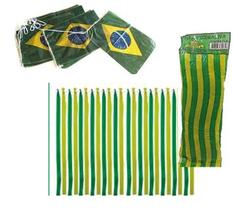 Kit Varal Com 20M De Cordao Bandeiras E Fitas - Copa Eleição - Brasil