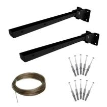 Kit Varal Completo De Parede Com Corda 15 Metros Dobravel