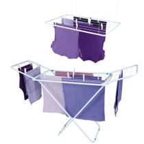 kit Varal De Chão 144cm + Varal Teto Suspenso 90cm Aço Pendurar Roupas - Mor kit Varal De Chão 144cm + Varal Teto Suspenso 90cm Aço Pendurar Roupas - Mor