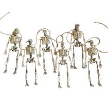 kit varal de esqueletos decoração Halloween c/6