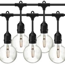 Kit Varal de Lâmpadas Gambiarra 10m Externo Interno Pendente LED Filamento G95 Luz Amarela Branco Quente 2200K Kit Varal de Lâmpadas Gambiarra 10m Externo Interno Pendente LED Filamento G95 Luz Amarela Branco Quente 2200K